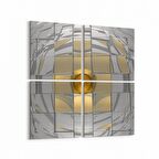 Olla 10047K4 Abstract 3 Boyut Görsel Kare 4'lü Kanvas Tablo (Ölçü: 145X145)