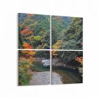 Olla 13337K4 Doğa / Manzara Görseli Kare 4'lü Kanvas Tablo (Ölçü: 145X145)
