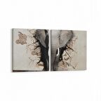 Olla 12679K2Y Hayvanlar Alemi Görseli Kare 2'li Yatay Kanvas Tablo (Ölçü: 125X60)