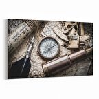 Olla 16184Y Harita Görseli Yatay Kanvas Tablo (Ölçü: 120X80)