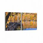 Olla 13589K2Y Doğa / Manzara Görseli Kare 2'li Yatay Kanvas Tablo (Ölçü: 145X70)
