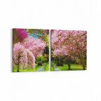 Olla 13895K2Y Doğa / Manzara Görseli Kare 2'li Yatay Kanvas Tablo (Ölçü: 105X50)