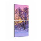 Olla 14479K2D Doğa / Manzara Görseli Kare 2'li Dikey Kanvas Tablo (Ölçü: 30X65)