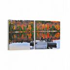 Olla 13997K2Y Doğa / Manzara Görseli Kare 2'li Yatay Kanvas Tablo (Ölçü: 145X70)