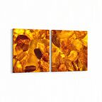 Olla 16703K2Y Mermer Desen Görsel Kare 2'li Yatay Kanvas Tablo (Ölçü: 85X40)