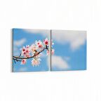 Olla 10668K2Y Ağaç Görseli Kare 2'li Yatay Kanvas Tablo (Ölçü: 125X60)