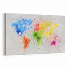 Olla 16244Y Harita Görseli Yatay Kanvas Tablo (Ölçü: 45X30)