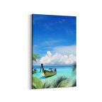Olla 16345D Kumsal / Sahil Görseli Dikey Kanvas Tablo (Ölçü: 70X105)