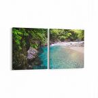 Olla 14436K2Y Doğa / Manzara Görseli Kare 2'li Yatay Kanvas Tablo (Ölçü: 125X60)