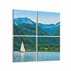 Olla 16567K4 Kumsal / Sahil Görseli Kare 4'lü Kanvas Tablo (Ölçü: 105X105)