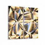 Olla 10193K4 Abstract Görsel Kare 4'lü Kanvas Tablo (Ölçü: 65X65)