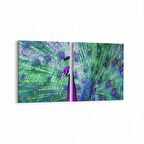 Olla 12625K2Y Hayvanlar Alemi Görseli Kare 2'li Yatay Kanvas Tablo (Ölçü: 145X70)