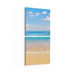 Olla 16584K2D Kumsal / Sahil Görseli Kare 2'li Dikey Kanvas Tablo (Ölçü: 30X65)