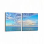 Olla 16541K2Y Kumsal / Sahil Görseli Kare 2'li Yatay Kanvas Tablo (Ölçü: 105X50)
