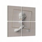 Olla 10005K4 3 Boyut Görsel Kare 4'lü Kanvas Tablo (Ölçü: 125X125)