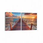 Olla 13693K2Y Doğa / Manzara Görseli Kare 2'li Yatay Kanvas Tablo (Ölçü: 125X60)