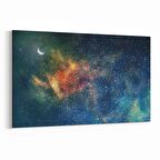 Olla 14822Y Gece Gökyüzü Görseli Yatay Kanvas Tablo (Ölçü: 45X30)