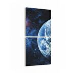 Olla 17702K2D Uzay Görseli Kare 2'li Dikey Kanvas Tablo (Ölçü: 30X65)