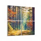 Olla 14508K4 Doğa / Manzara Görseli Kare 4'lü Kanvas Tablo (Ölçü: 145X145)