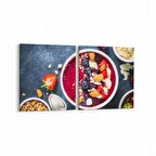 Olla 15004K2Y Gıda Görseli Kare 2'li Yatay Kanvas Tablo (Ölçü: 125X60)