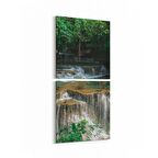Olla 14069K2D Doğa / Manzara Görseli Kare 2'li Dikey Kanvas Tablo (Ölçü: 30X65)