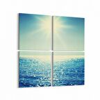 Olla 12913K4 Deniz / Okyanus Görseli Kare 4'lü Kanvas Tablo (Ölçü: 125X125)