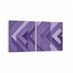 Olla 10043K2Y Abstract 3 Boyut Görsel Kare 2'li Yatay Kanvas Tablo (Ölçü: 145X70)