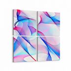 Olla 10311K4 Abstract Görsel Kare 4'lü Kanvas Tablo (Ölçü: 145X145)