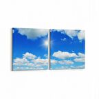 Olla 15577K2Y Gökyüzü Bulut Görseli Kare 2'li Yatay Kanvas Tablo (Ölçü: 125X60)