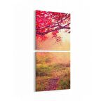 Olla 13708K2D Doğa / Manzara Görseli Kare 2'li Dikey Kanvas Tablo (Ölçü: 30X65)