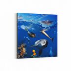 Olla 12201K Akvaryum / Balık Görseli Kare Kanvas Tablo (Ölçü: 30X30)