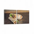 Olla 15073K2Y Gıda Görseli Kare 2'li Yatay Kanvas Tablo (Ölçü: 145X70)