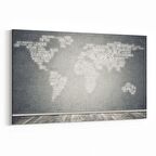 Olla 16217Y Harita Görseli Yatay Kanvas Tablo (Ölçü: 150X100)