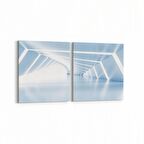 Olla 10437K2Y Abstract Tünel Görsel Kare 2'li Yatay Kanvas Tablo (Ölçü: 85X40)