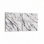 Olla 16724K2Y Mermer Desen Görsel Kare 2'li Yatay Kanvas Tablo (Ölçü: 85X40)