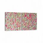 Olla 11631K2Y Çiçek Görseli Kare 2'li Yatay Kanvas Tablo (Ölçü: 85X40)