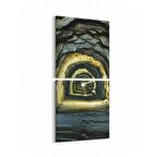 Olla 18965KD Yapı Görseli Kare 2'li Dikey Kanvas Tablo (Ölçü: 30X65)