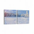 Olla 13763K2Y Doğa / Manzara Görseli Kare 2'li Yatay Kanvas Tablo (Ölçü: 105X50)