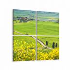 Olla 14007K4 Doğa / Manzara Görseli Kare 4'lü Kanvas Tablo (Ölçü: 145X145)