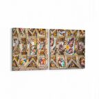 Olla 16282K2Y Heykel / Sanat Görseli Kare 2'li Yatay Kanvas Tablo (Ölçü: 125X60)