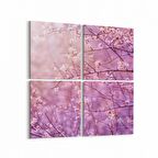 Olla 10574K4 Ağaç Görseli Kare 4'lü Kanvas Tablo (Ölçü: 65X65)