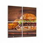 Olla 15170K4 Gıda Görseli Kare 4'lü Kanvas Tablo (Ölçü: 65X65)