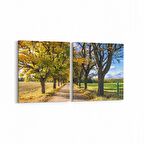 Olla 14160K2Y Doğa / Manzara Görseli Kare 2'li Yatay Kanvas Tablo (Ölçü: 125X60)