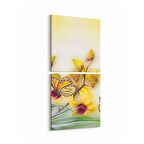 Olla 11695K2D Orkide Çiçek Görseli Kare 2'li Dikey Kanvas Tablo (Ölçü: 30X65)