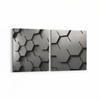 Olla 10026K2Y Abstract 3 Boyut Görsel Kare 2'li Yatay Kanvas Tablo (Ölçü: 125X60)