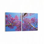 Olla 10617K2Y Ağaç Görseli Kare 2'li Yatay Kanvas Tablo (Ölçü: 65X30)