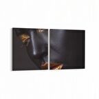 Olla 16762K2Y Model / Manken Görseli 2'li Yatay Kanvas Tablo (Ölçü: 105X50)