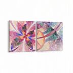 Olla 10155K2Y Abstract Görsel Kare 2'li Yatay Kanvas Tablo (Ölçü: 85X40)