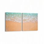 Olla 16413K2Y Kumsal / Sahil Görseli Kare 2'li Yatay Kanvas Tablo (Ölçü: 65X30)
