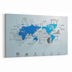 Olla 16178Y Harita Görseli Yatay Kanvas Tablo (Ölçü: 150X100)